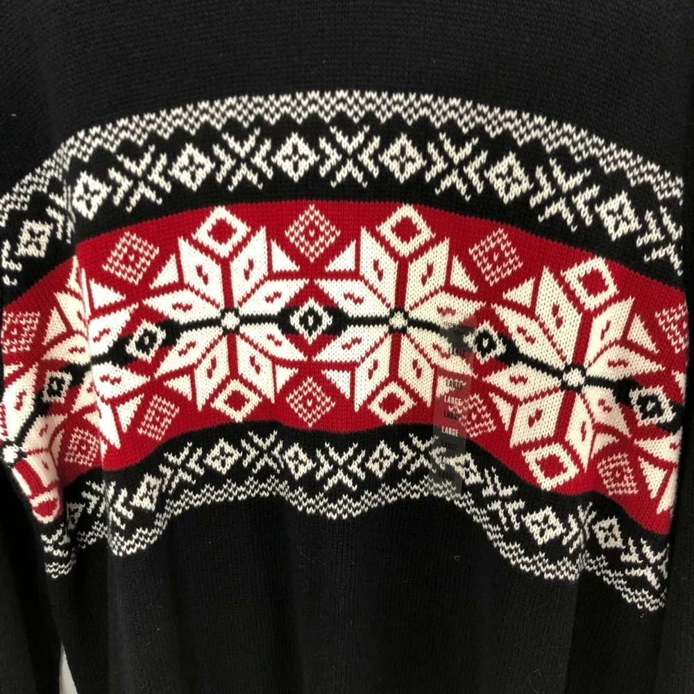 DOCKERS MEN SWEATER BLACK AND RED SIZE L/G NEW